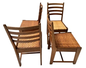 Four Modernist Art Deco Dining Room Chairs by Bas van Pelt for My Home, 1930s